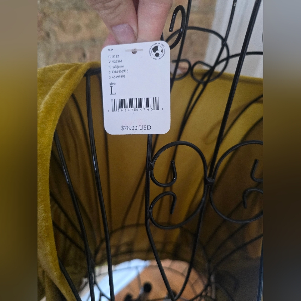 🌟 Free People Yellow Gold Velvet Milkmaid Long Sleeve Top - Picture 6 of 8